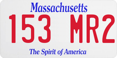 MA license plate 153MR2