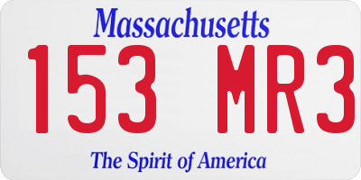 MA license plate 153MR3