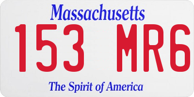 MA license plate 153MR6