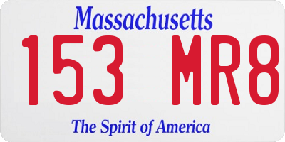 MA license plate 153MR8