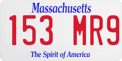 MA license plate 153MR9