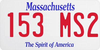 MA license plate 153MS2