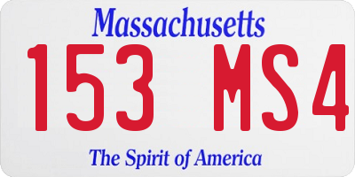 MA license plate 153MS4