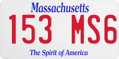 MA license plate 153MS6