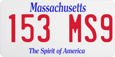 MA license plate 153MS9