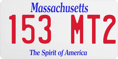 MA license plate 153MT2