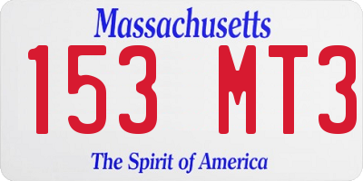MA license plate 153MT3