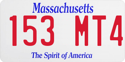 MA license plate 153MT4
