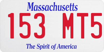 MA license plate 153MT5