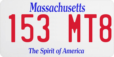 MA license plate 153MT8