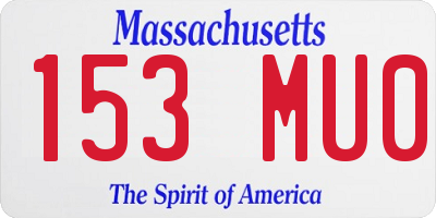MA license plate 153MU0