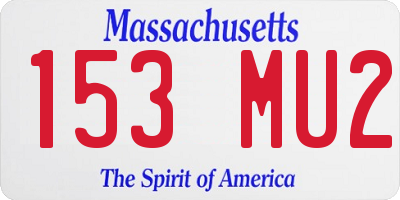 MA license plate 153MU2
