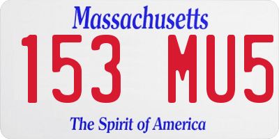 MA license plate 153MU5