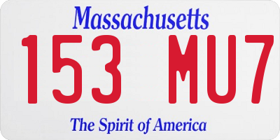 MA license plate 153MU7