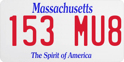 MA license plate 153MU8