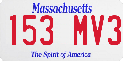 MA license plate 153MV3
