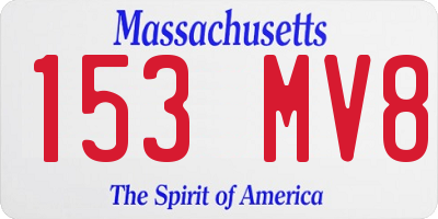 MA license plate 153MV8