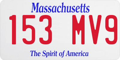 MA license plate 153MV9