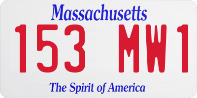 MA license plate 153MW1
