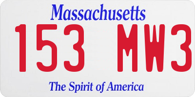 MA license plate 153MW3
