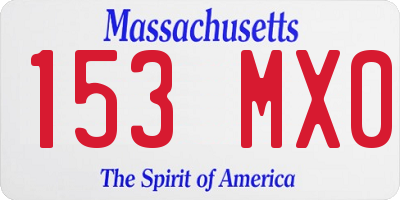 MA license plate 153MX0