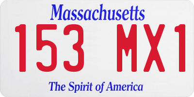 MA license plate 153MX1