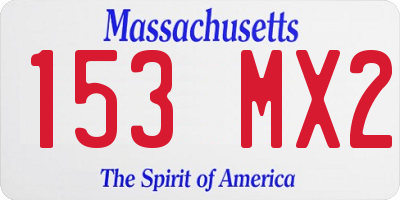 MA license plate 153MX2
