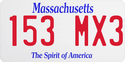 MA license plate 153MX3