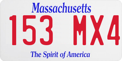 MA license plate 153MX4