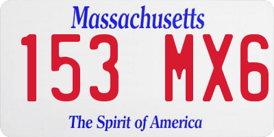 MA license plate 153MX6
