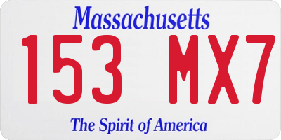 MA license plate 153MX7