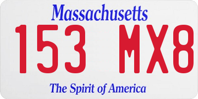 MA license plate 153MX8