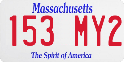 MA license plate 153MY2