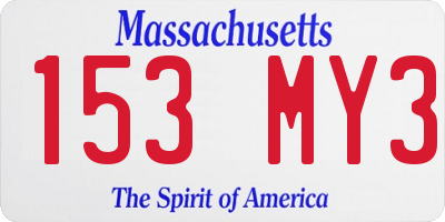 MA license plate 153MY3