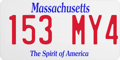 MA license plate 153MY4