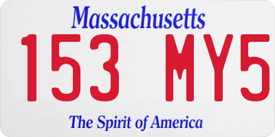 MA license plate 153MY5