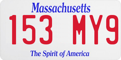MA license plate 153MY9