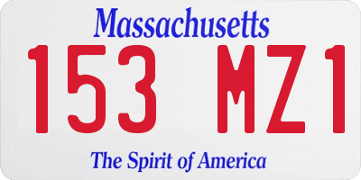 MA license plate 153MZ1