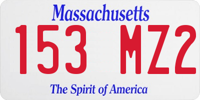 MA license plate 153MZ2