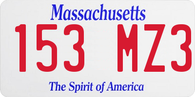 MA license plate 153MZ3