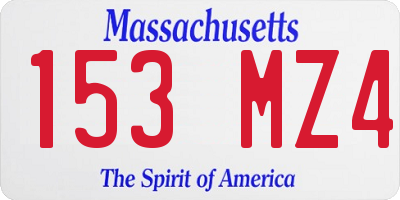 MA license plate 153MZ4