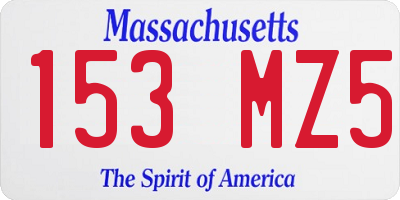 MA license plate 153MZ5