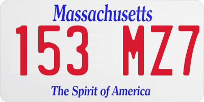 MA license plate 153MZ7