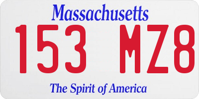 MA license plate 153MZ8