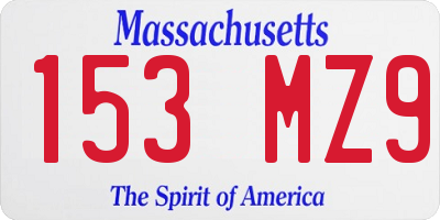 MA license plate 153MZ9