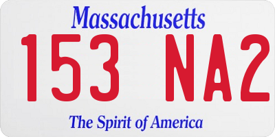 MA license plate 153NA2