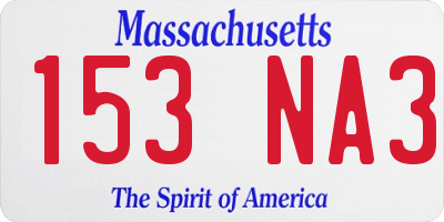 MA license plate 153NA3