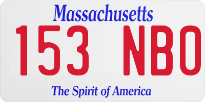 MA license plate 153NB0
