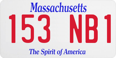 MA license plate 153NB1