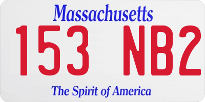 MA license plate 153NB2